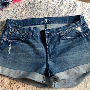 7 for all mankind jean shorts